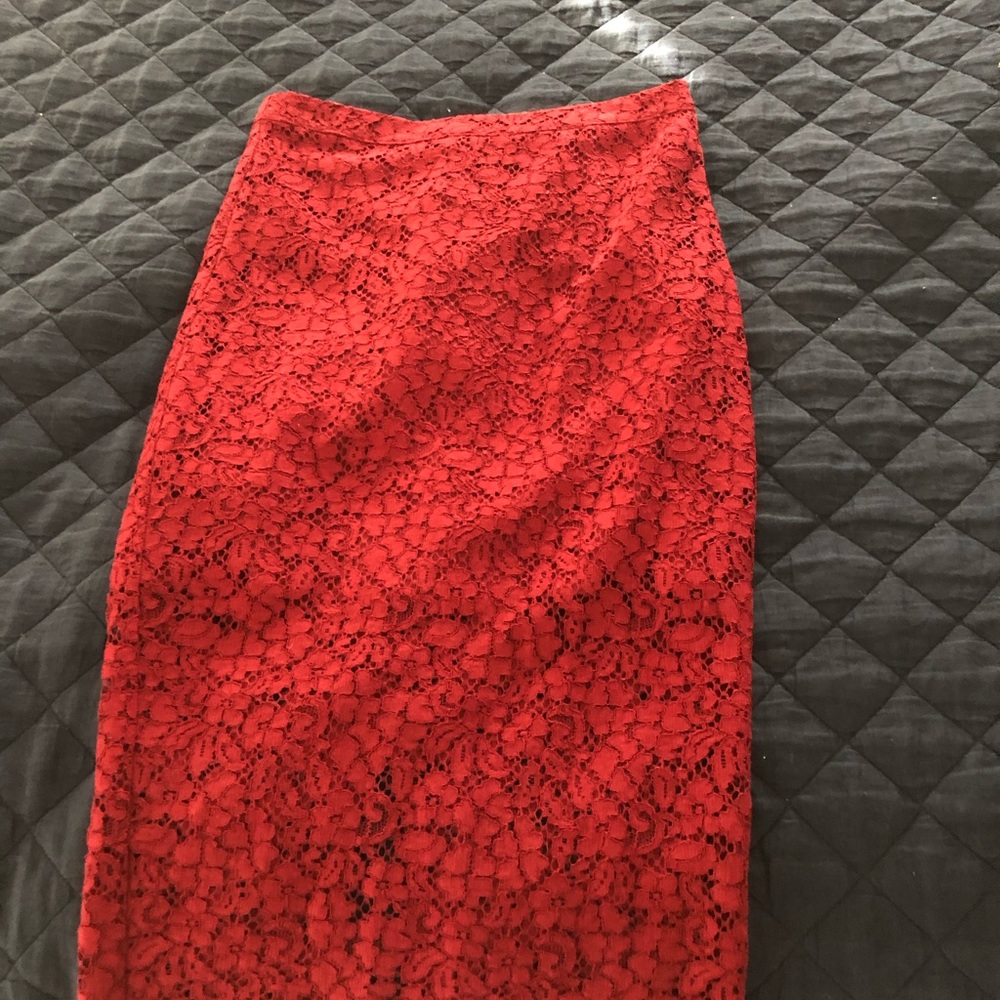 Bardot lace pencil skirt